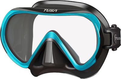 TUSA INO Duikmasker voor Volwassenen – Compact snorkelmasker met single lens en/compiler hypoallergene siliconen skirt, comfortabel en eenvoudig in gebruik – Zwart/Oranje – M1011QB OG