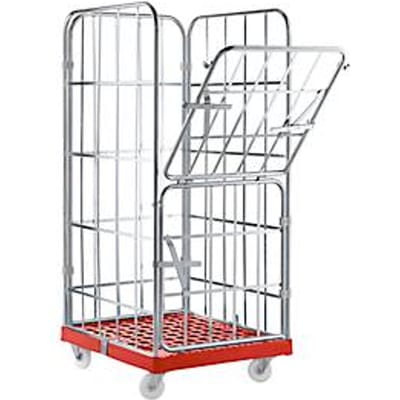 Rolcontainer - 4-zijdig - 724 x 815 x 1640 mm - rood