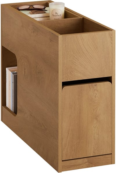 SoBuy FBT158-N Bijzettafel - Wood Composite Woonkamertafel met Lade & Open Vak
