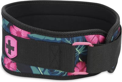 Gewichthefriem van nylon met flexibele ultralichte schuimkern - bloemenpatroon - 45 inch breedte - maat Small