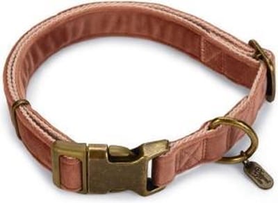Designed by Lotte Kattenhalsband Velura - Velvet - Roze - Fluweel - 26-40 cm