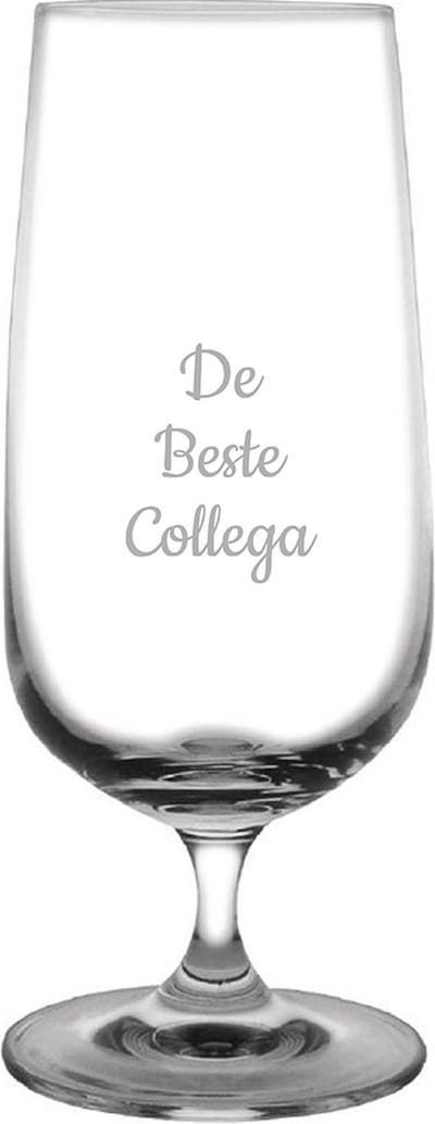 Gegraveerde bierglas op voet 41cl De Beste Collega
