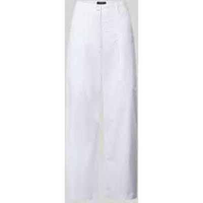 wide fit stoffen broek met opgestikte zakken
