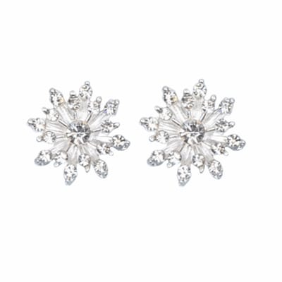 Clip Oorbellen- Emelia- Zilverkleurig- 1.5 cm strass