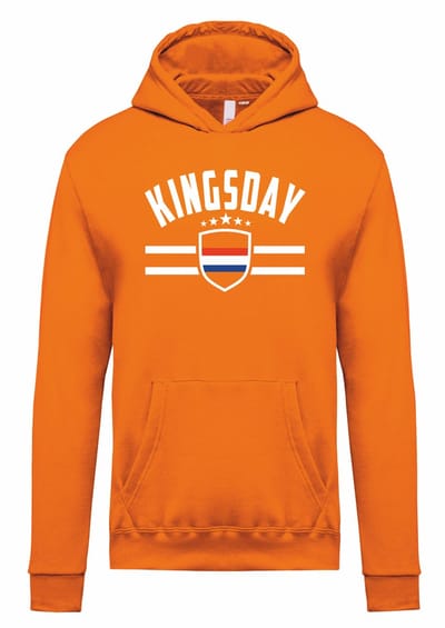 Hoodie Kingsday Vlag | Koningsdag kleding | oranje hoodie shirt | Oranje | maat XS