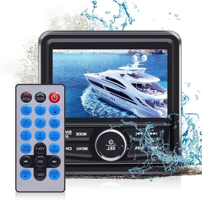 Marine Radio - Boot Stereo - Muziek Afspelen Buiten - IPX67 Waterdicht - 4.1 inch LCD - Zwart