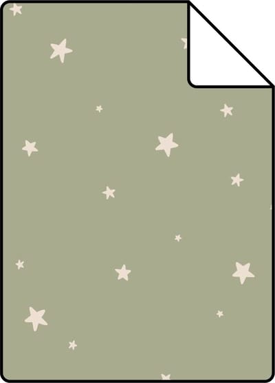 Proefstaal ESTAhome behang sterretjes vergrijsd mintgroen - 26.5 x 21 cm - 139688-S