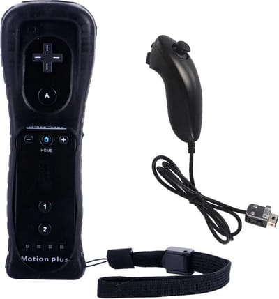 WiseGoods Premium Remote Controller + Nunchuk Voor Nintendo Wii / Wii U (Motion Plus) - Controllers - Accessoires Gamen - Zwart