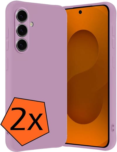 Hoes - 2 Stuks - Geschikt voor Samsung Galaxy S25 FE - Sterk & Shockproof - Case Siliconen - Back Cover - Telefoon Hoes - Lila