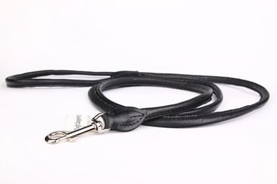 Dog's Companion - Leren Hondenriem - Lengte: 180 cm x 8 mm - Zwart