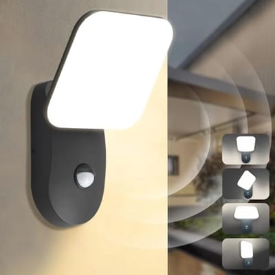 LED Buitenlamp Met Bewegingsmelder - Waterdichte Wandlamp voor Tuin en Garage - 18W 1600LM 3000K Warmwit