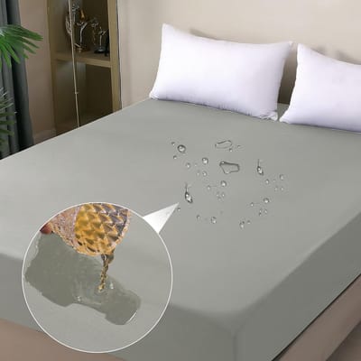 Waterdichte matrasbeschermer 140 x 200 cm - Incontinentie-oplegger voor alle seizoenen - Grijs