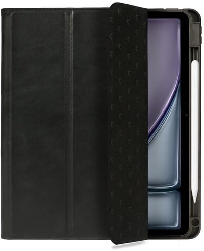 Rosso Elite Hoes Geschikt voor Apple iPad Air 11 (2024/2025/2026) - 2-in-1 Echt Leer Book Case en Back Cover - Magnetisch Uitneembaar Hoesje - Beschermhoes Zwart