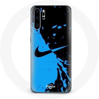 Coque - MANIACASE - Huawei P30 Pro - Nike Logo - Bleu et Noir - Souple noir