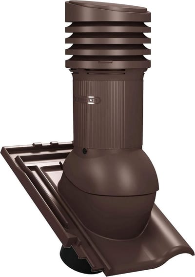 Dakraamventilatie DN125 voor Koramic L15 Dakpannen - Bruin Ventilatiepijp