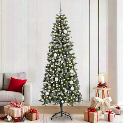 vidaXL Kunstkerstboom Groen 210 cm PVC en Plastic en Staal