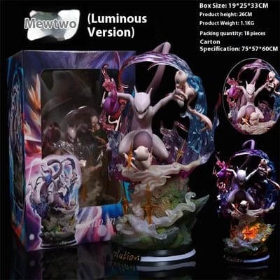 Mooi Nieuw Animatie Bao Ke Meng Gk Animatie Pikachu Lichtgevende Pop Handgemaakt Model Super Droom Gengar Vuurspuwende Draak Ornamenten 12" gray