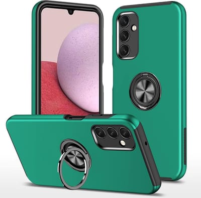 Telefoonhoesje Met Vingerring & Magneet voor Telefoohouders - Hoesje Geschikt voor: Samsung Galaxy A13 5G / A04s - Anti-drop harde cover - Groen