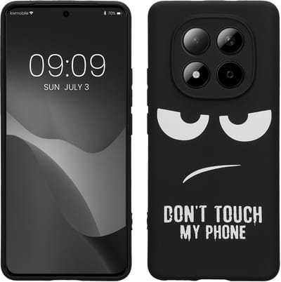 kwmobile telefoonhoesje geschikt voor Xiaomi Redmi Note 15 4G / 5G / Poco M8 5G - Hoesje voor smartphone in wit / zwart - Backcover van TPU - Don't Touch My Phone design