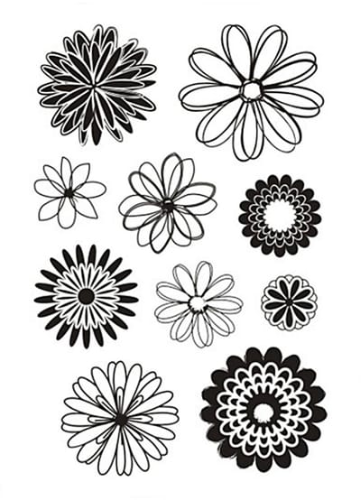 Silicone stempels, bloemen, vel 11x15,5 cm, 1 vel
