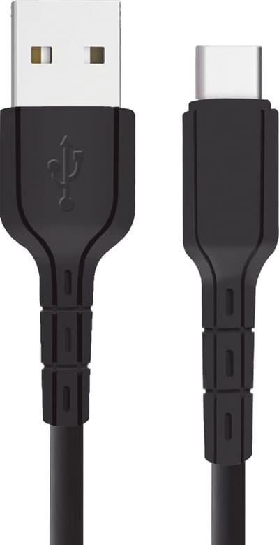 USB C Oplaadkabel 2.4A - 1 Meter - Zwart - USB C naar USB-A Oplader Kabel