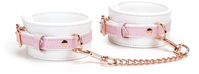 Liebe Seele - Fairy - Leren Polsboeien - Rosé-Gouden Gespen - Roze/Wit