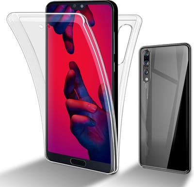 Cadorabo Hoesje geschikt voor Huawei P20 PRO / P20 PLUS in TRANSPARANT - 360° Full Body Case Cover Beschermhoes Voor- en achterbescherming, all-round bescherming met displaybescherming