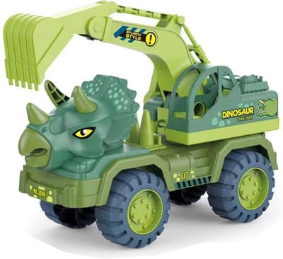 Kiddel XL Dinosaurus Kraanwagen Speelgoed – Auto met Beweegbare Kraan – Dinosaurus Speelgoed voor Jongens en Meisjes – 3, 4 en 5 Jaar