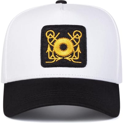 Unisex Kapitein Cirkel Borduurwerk Baseballpetten Lente Herfst Buiten Verstelbaar Casual Petten Zonbescherming Pet Sportpet white