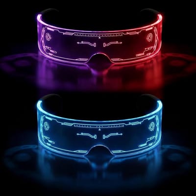 Cyberpunk LED Bril en Vizier - Lichtgevende Feestbril voor Festivals en Cosplay