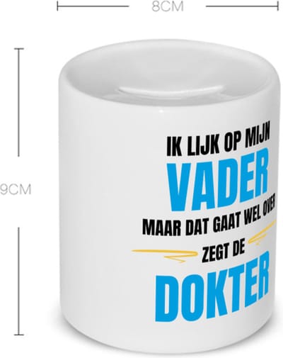 Akyol - ik lijk op mijn vader Spaarpot - Papa - liefste vader - cadeautje - verjaardagscadeau - verjaardag - cadeau voor papa - cadeau - kado - geschenk - gift - papa artikelen - vaderdag - 350 ML inhoud