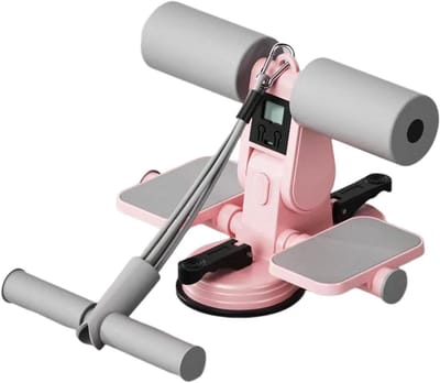 Sit Up Assistent - Buikspier Trainer - Thuis Fitness - Sterke Zuignappen - 3 Verstelbare Hoogtes - Roze