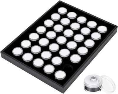 Sieraden Display Kast - Opbergdozen - Sieraden Organiseren - Met 35 Potjes - 31 x 24 cm - Wit