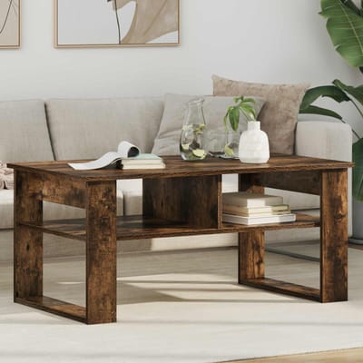 vidaXL - Salontafel - Rook - Eiken - 96 - x - 54 - x - 44 - cm - Bewerkt - hout