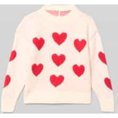 Loose fit gebreide pullover met all-over motief, model 'NAJA'