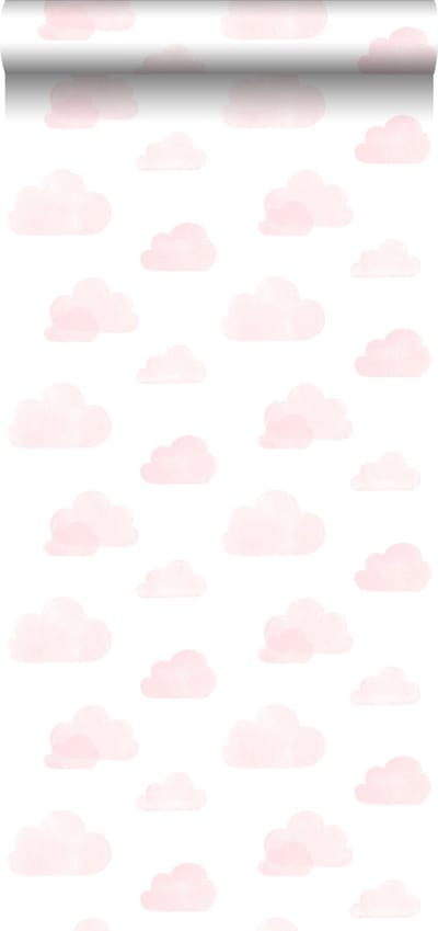 Walls4You behang wolkjes licht roze - 935302 - 53 cm x 10,05 m