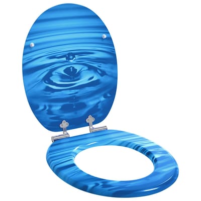 vidaXL - Zacht-sluit - toiletzitting - Blauwe - Druppel - 44 - x - 38 - cm - MDF - bord