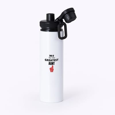 Hacebo® - This is for the greatest aunt waterfles met draaidop zwart - Tante - tante - Verjaardag tante - cadeautje - kado - geschenk - water fles - 850ML