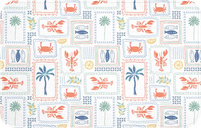 WC mat 80x50 cm - Antislip - Zee - Zomer - Krab - Patroon - Toiletmat - Vloermat - Douchemat - Toilet tapijt - Toiletmatten