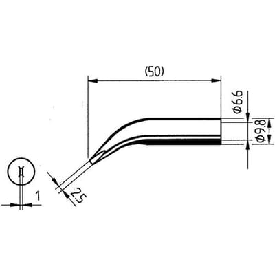 Ersa 0832WD Soldeerpunt Beitelvorm, gebogen Grootte soldeerpunt 2.5 mm Lengte soldeerpunt: 50 mm Inhoud: 1 stuk(s)