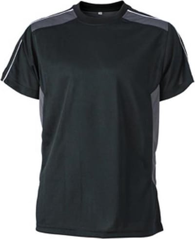James and Nicholson Uniseks handwerkslieden T-Shirt (Zwart/Koolstof Grijs)