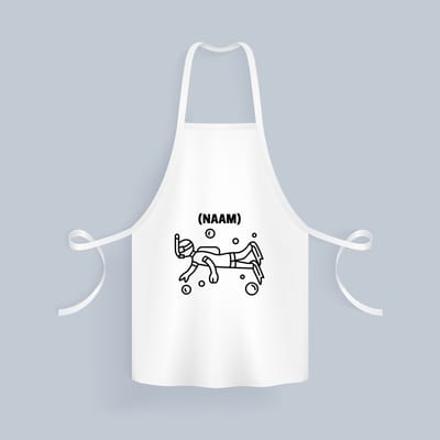 Akyol - duiken met eigen naam Keukenschort - Zwemmen - duiker - sport - 82 bij 71 cm