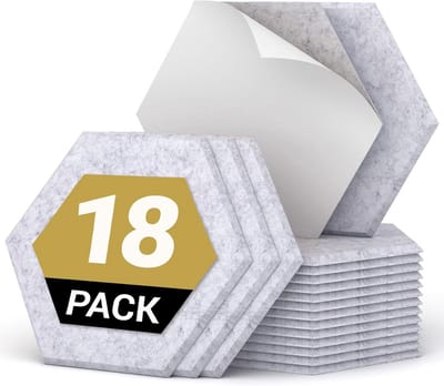 18 Pack Geluiddempende Hexagon Panelen voor Muren – Geluidsisolatie en Echo Vermindering voor Studio's en Huizen, Blauw