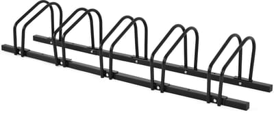 COSTWAY Fietsstandaard, staand parker, vloerstandaard, standaard met 4/5/6 fietskast, meervoudige standaard staal voor garage en tuin (voor 5 fietsen, zwart)