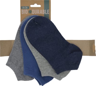 Sneaker sokken boy - Multipack Jongens Biosocks - Maat 39/42 - 12 paar - enkelsokken