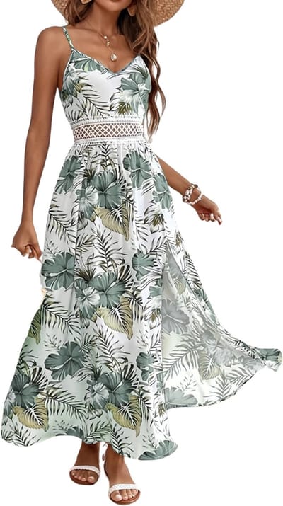 Livano Zomerjurk Dames - Zomerjurken - Volwassen - Jurk - Ibiza Stijl - Sundress - Groen - Maat S