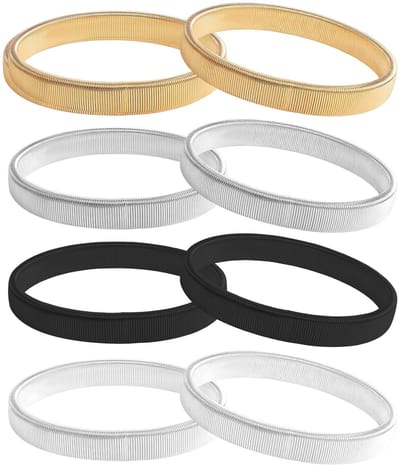 Aomig 2 stuks shirt mouwhouders, elastische metalen shirt armbanden, lange mouw shirt houder, mouw kousenbanden, anti-slip metalen rekbare kousenband houdt manchetten van glijden, verstelbare shirt