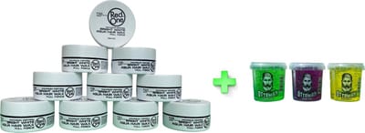10-pack Voordeelbundel Red One Aqua Hair Wax Bright White 150ml + 3 stuks Topkwaliteit Ottoman Ultra Strong Hair Gel 150ml - RedOne - Extra voordelig - Haargel - Haarwax - Sterke Hold - Kapperskwaliteit