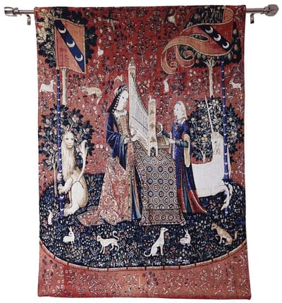 Wandkleed - Wandtapijt - Lady & Unicorn - Dame en de Eenhoorn -Sense of Hearing
