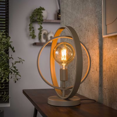 PS-Collection Tafellamp Turn Around - Metaal Beige - tafellamp slaapkamer, tafellamp industrieel, tafellampen woonkamer, tafellamp zwart, tafel lamp, tafellamp industrieel, tafellampen, decoratieve tafellampen
